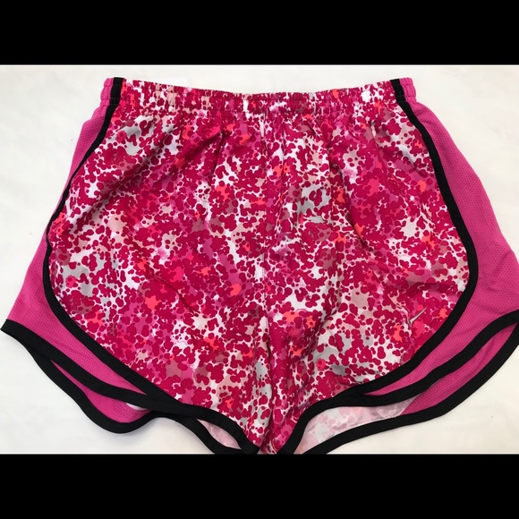 Women’s Pink Splatter Nike Running Shorts - Picture 1 of 4
